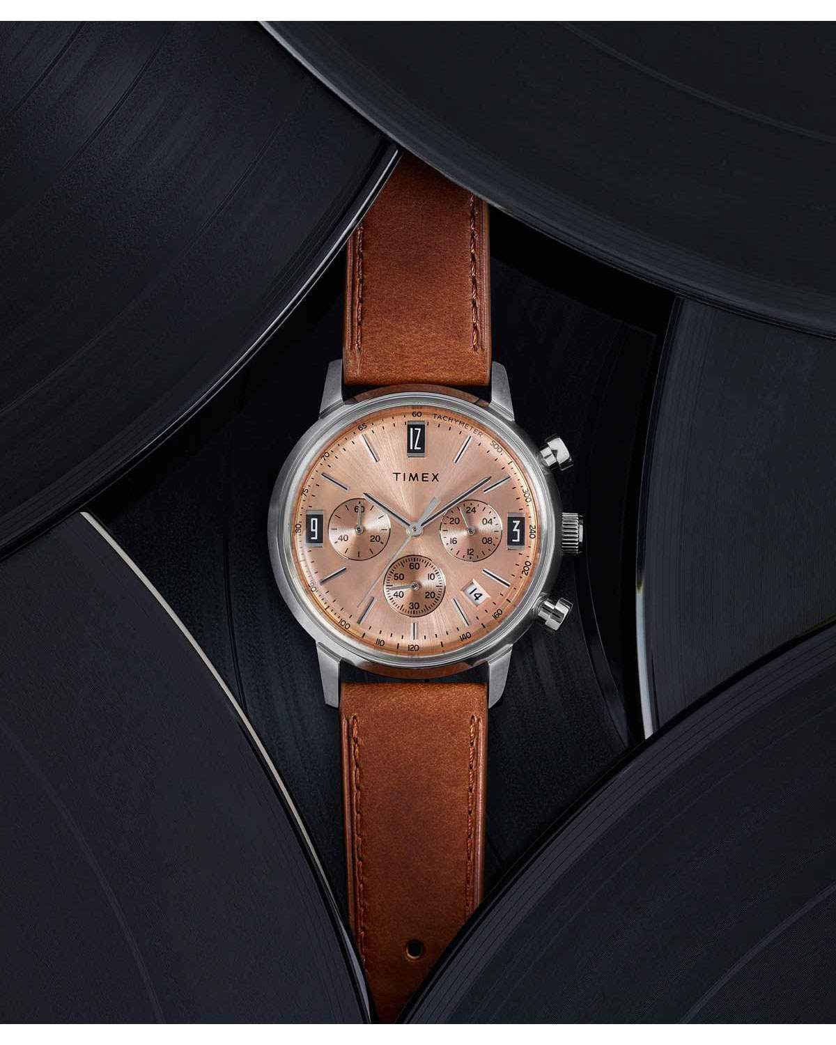 Ρολόι TIMEX Marlin Chronograph Brown Leather Strap