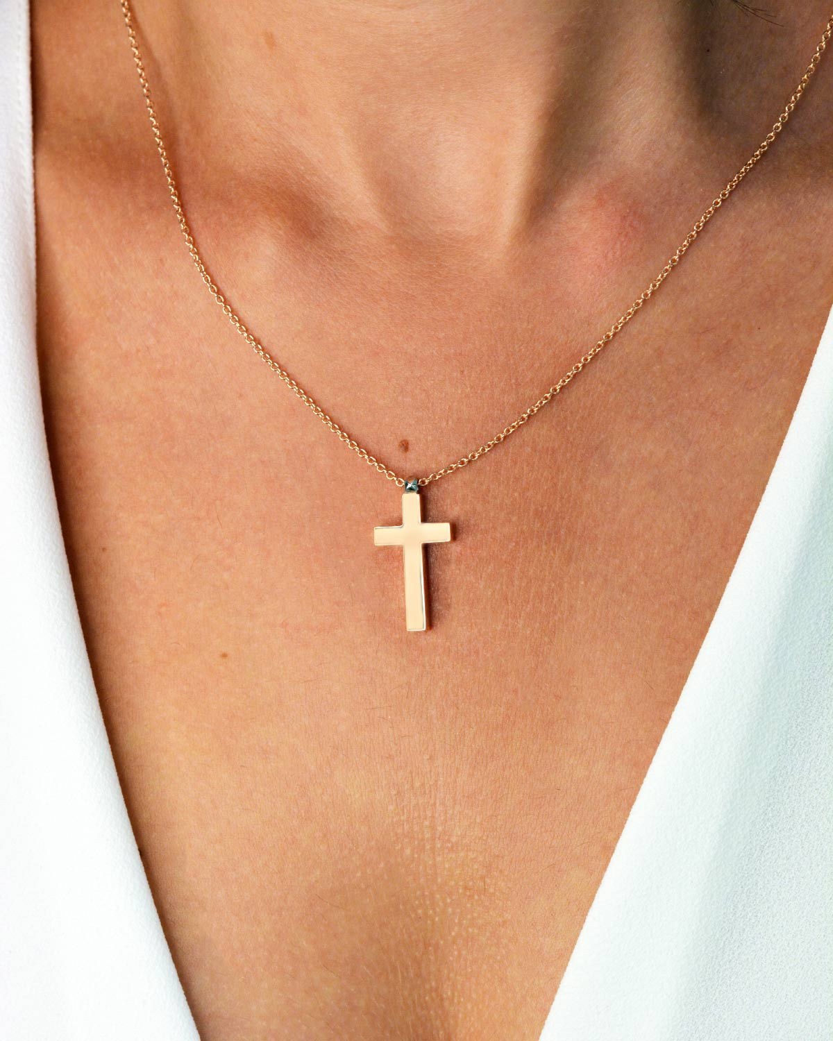Βαπτιστικός σταυρός SOLEDOR από ροζ χρυσό 14Κ