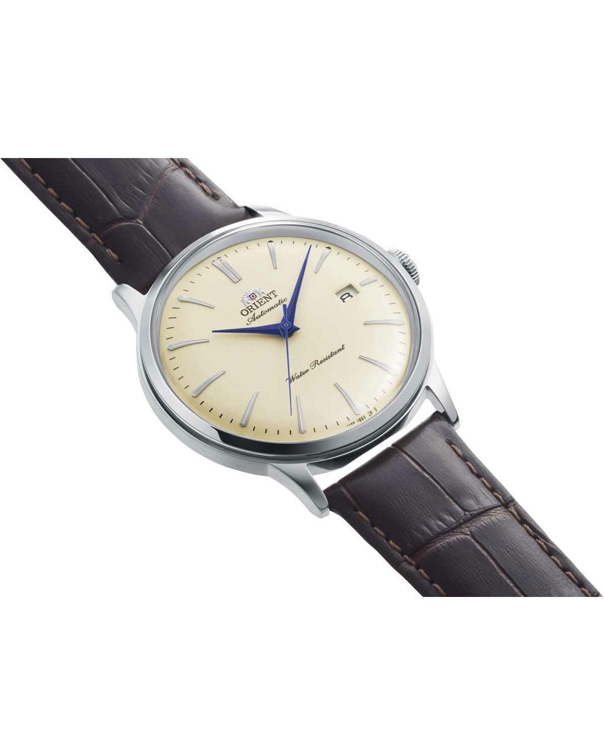 Ανδρικό ρολόι ORIENT Classic Bambino αυτόματο με καφέ δερμάτινο λουράκι