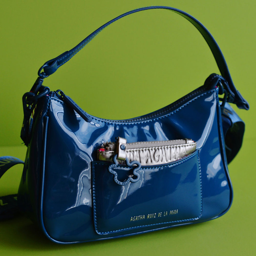 Agatha Ruiz De La Prada Blue Patent Leather Baguette