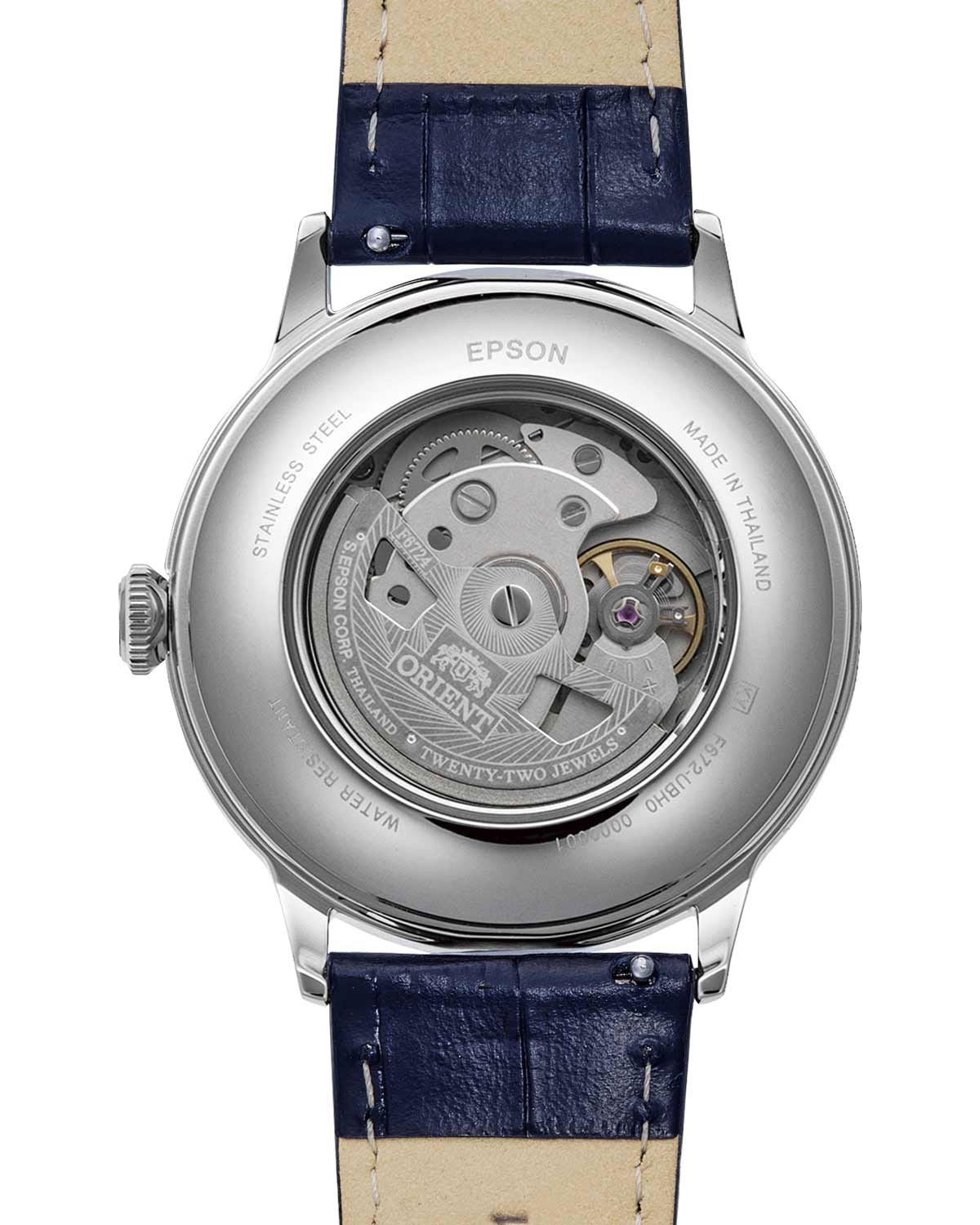 Ανδρικό ρολόι ORIENT Classic Bambino αυτόματο με μπλε δερμάτινο λουράκι