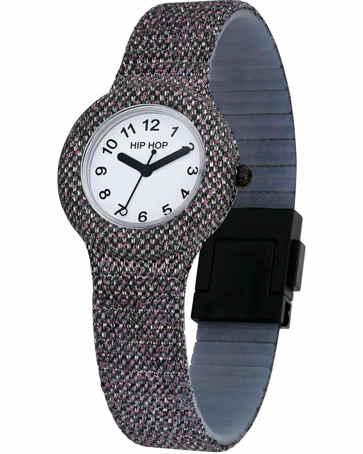 Ρολόι HIP HOP Shimmer Crush Black Combined Materials Strap