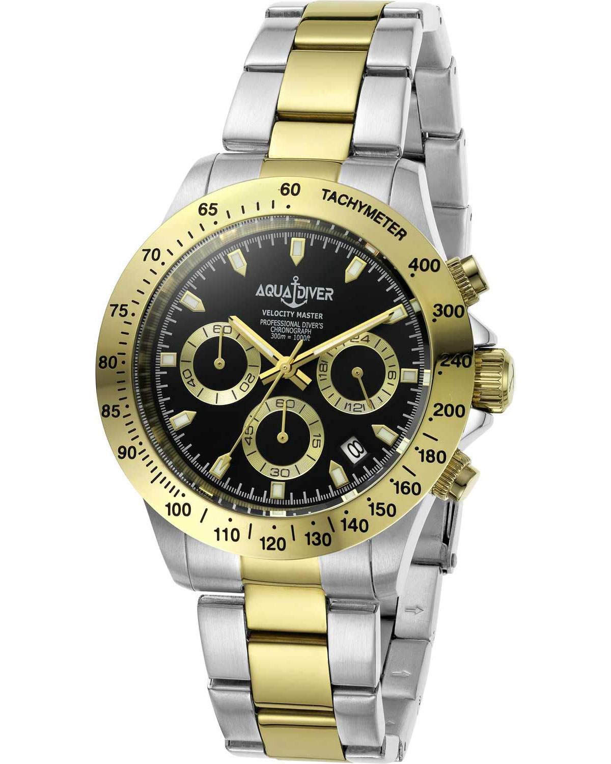 Ρολόι AQUADIVER Velocity Master Chronograph Two Tone Stainless Steel Bracelet