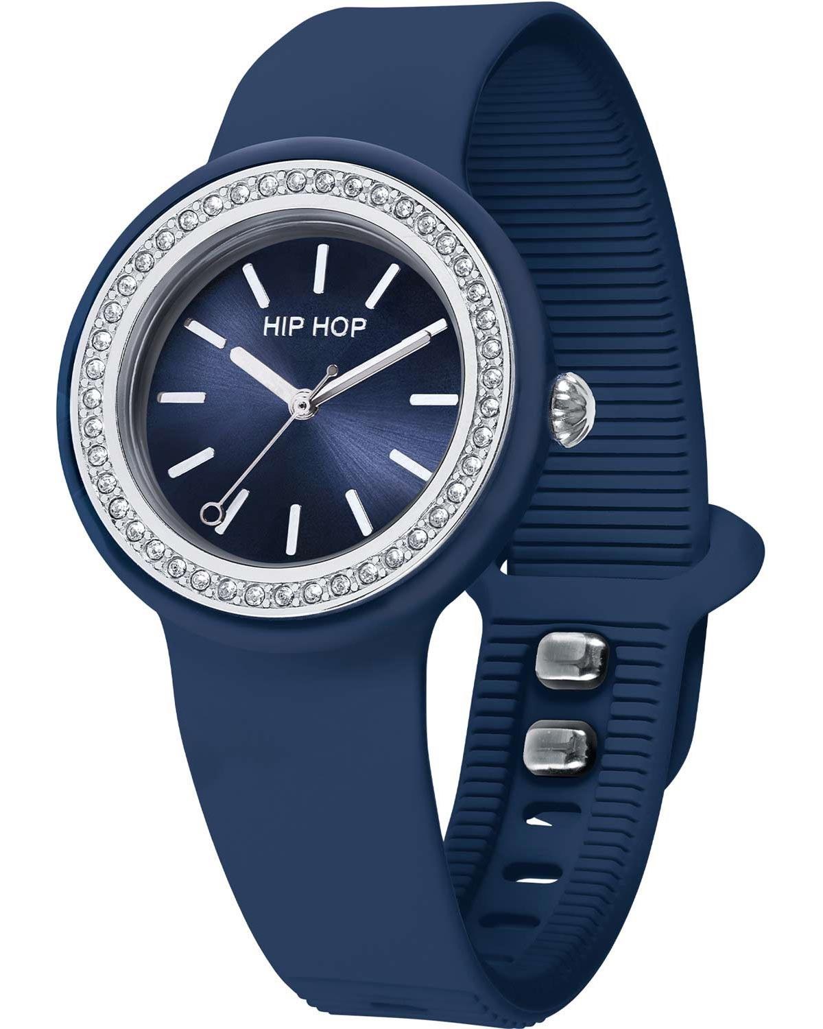 Ρολόι HIP HOP Hero.DOT Bezel Glam Crystals Blue Silicone Strap