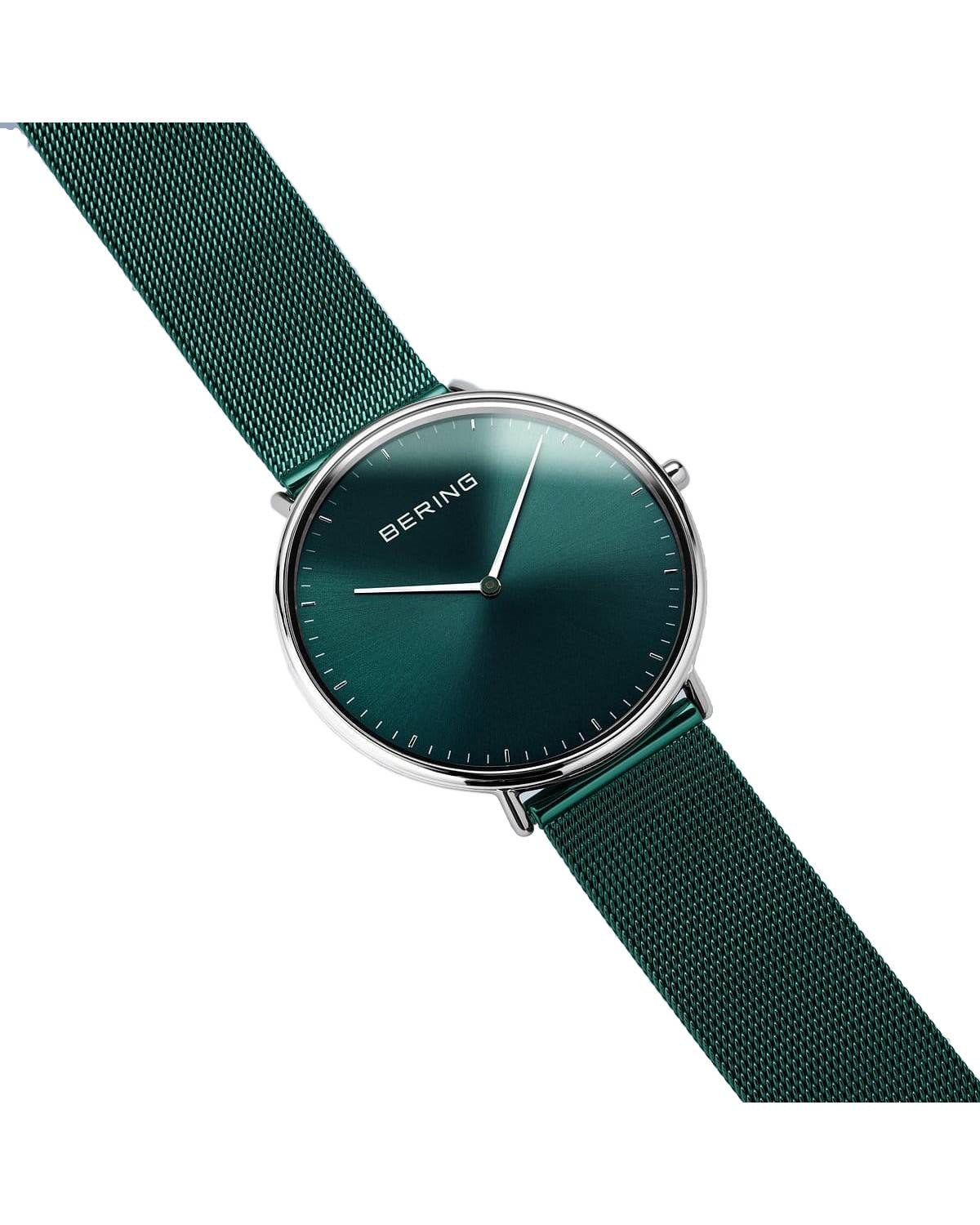 BERING Ultra Slim Green Stainless Steel Bracelet