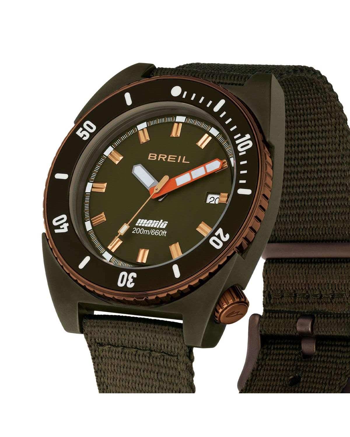 Ρολόι BREIL Manta Seeker Divers Olive Oil Fabric Strap