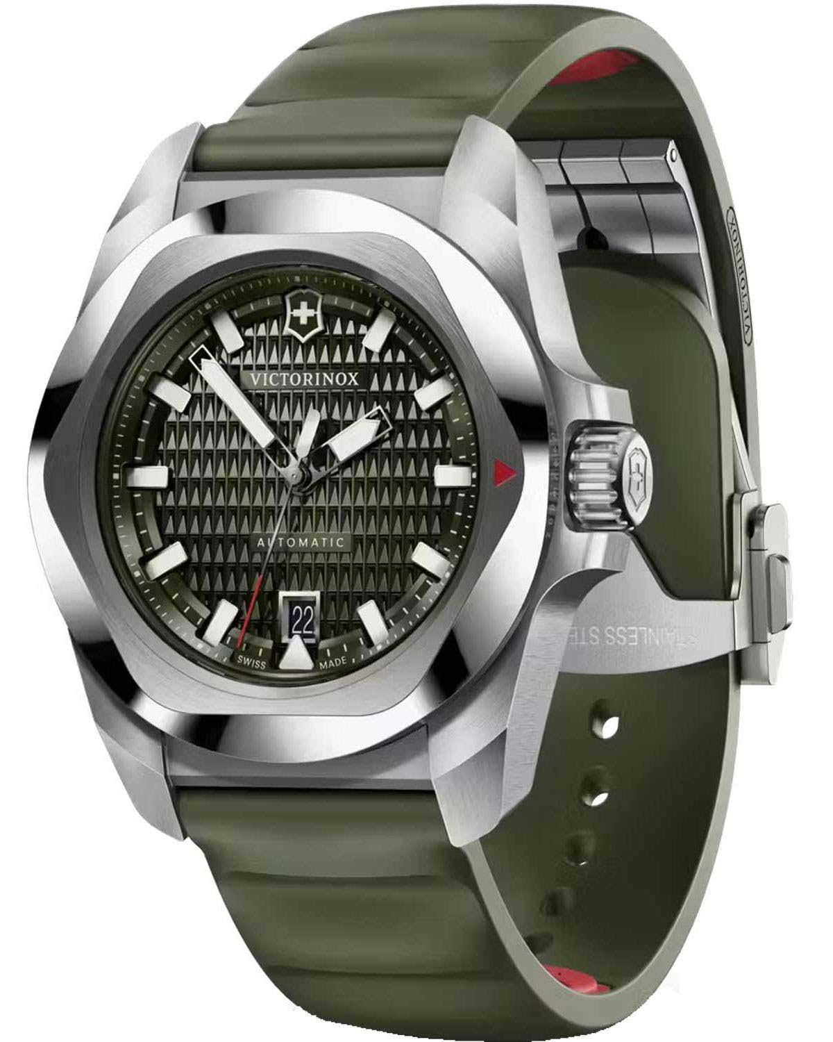 Ρολόι VICTORINOX I.N.O.X. Automatic Green Rubber Strap Gift Set