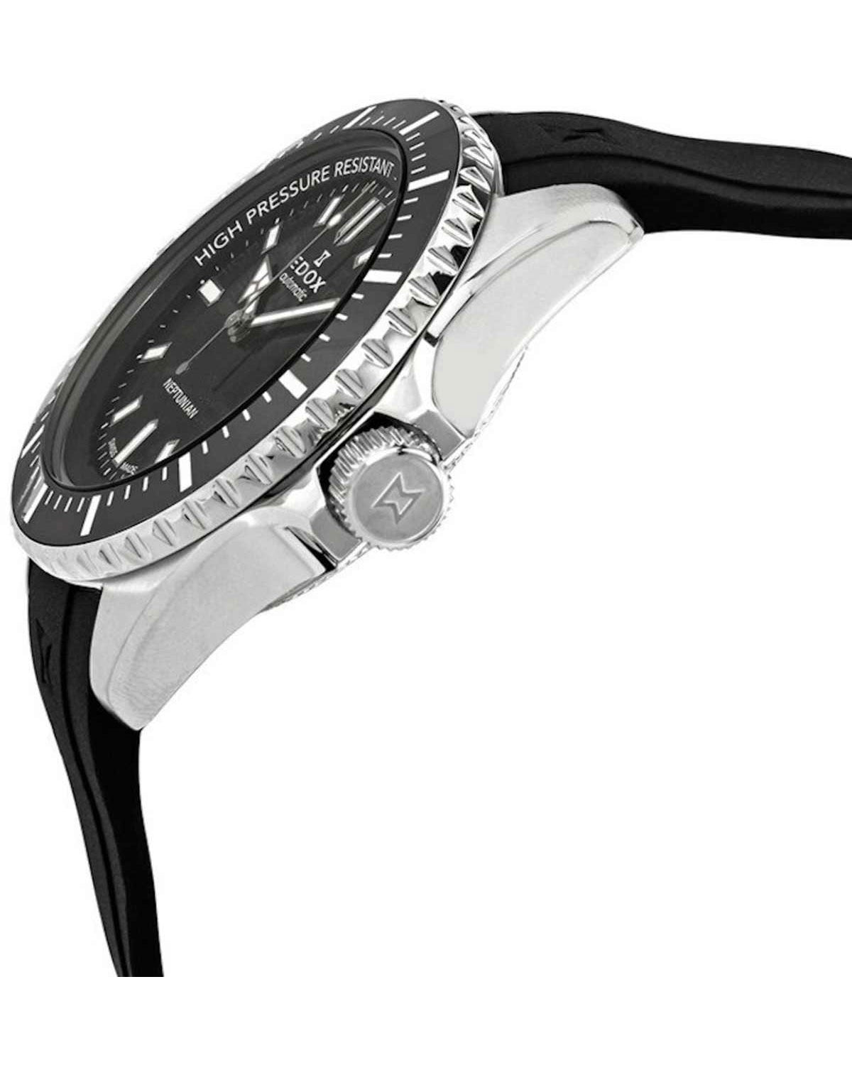 Ρολόι EDOX Neptunian Automatic Black Rubber Strap