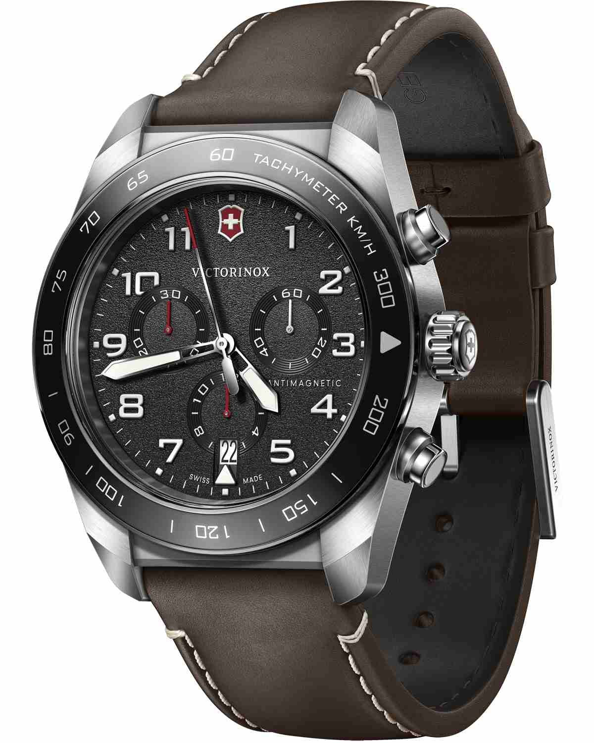 Ρολόι VICTORINOX Swiss Army Chronograph Brown Leather Strap