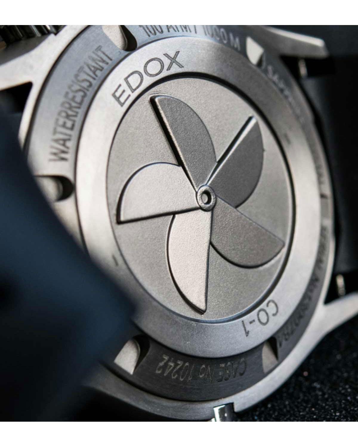 Ρολόι EDOX CO-1 Chronograph Black Rubber Strap
