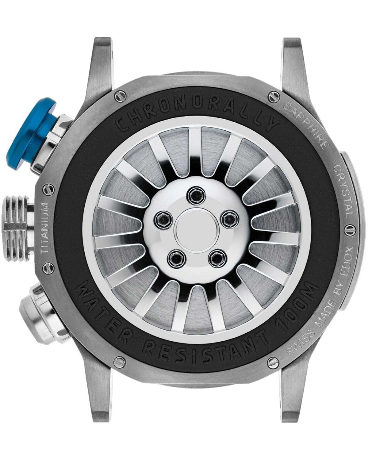 Ρολόι EDOX Chronorally Chronograph Black Rubber Strap Special Edition