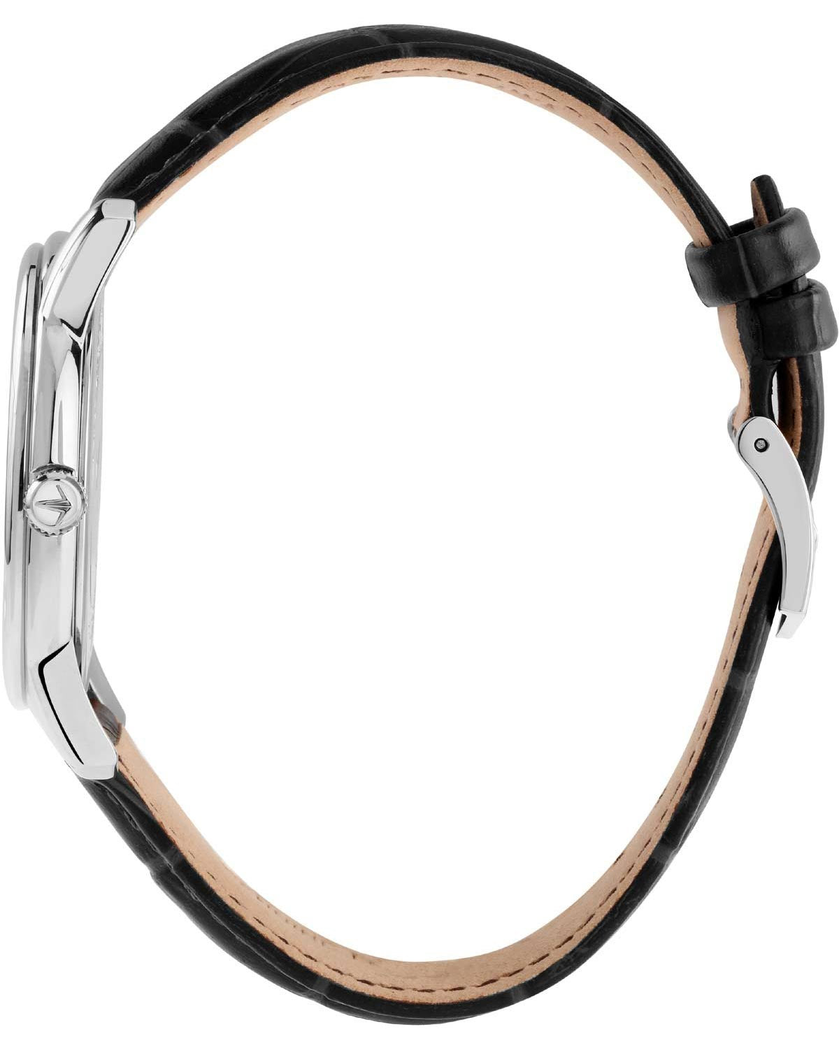Ρολόι LUCIEN ROCHAT Iconic Black Leather Strap