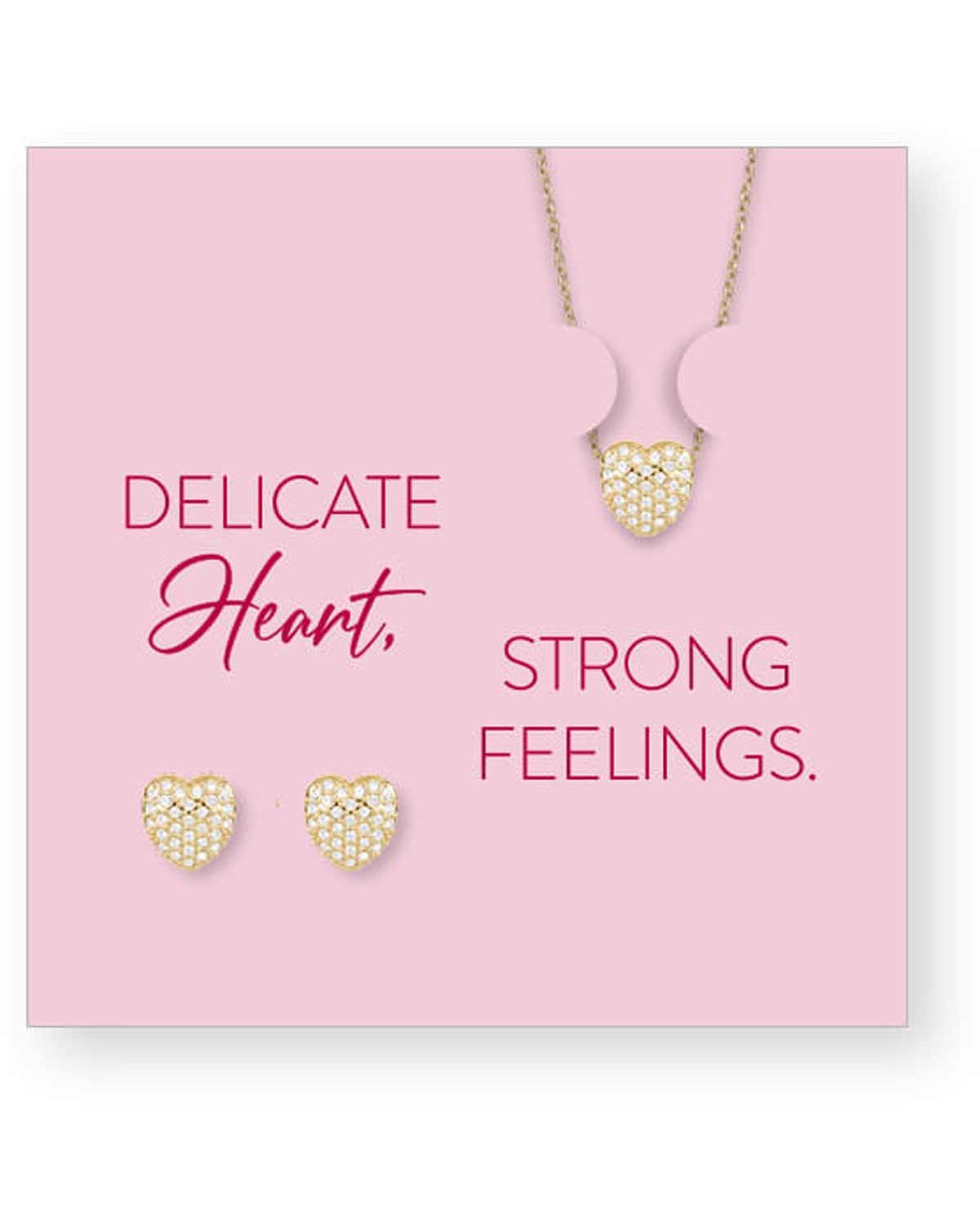 Σετ κολιέ και σκουλαρίκια BERING Valentine's Set Gold από ανοξείδωτο ατσάλι