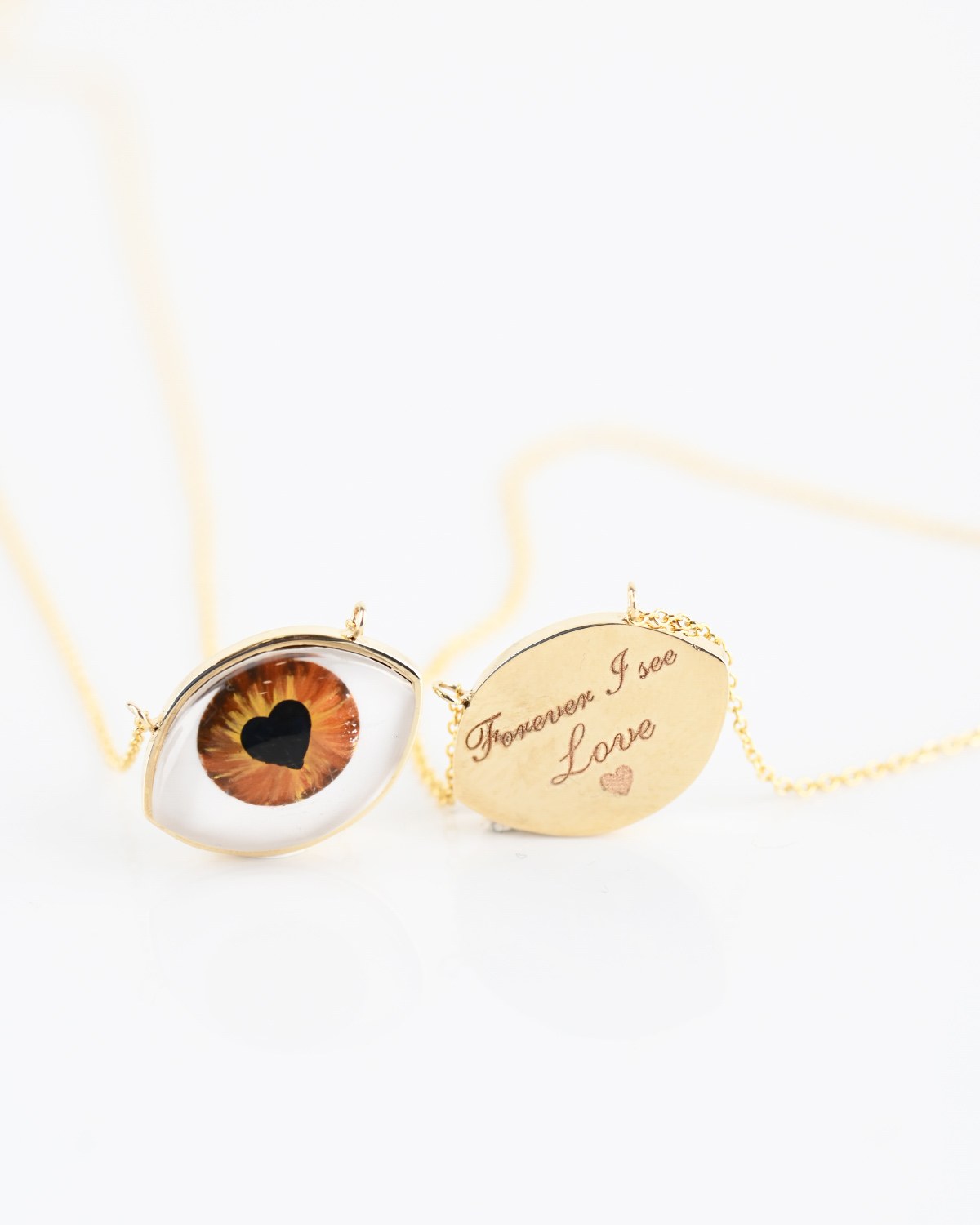 Κολιέ Forever I See LOVE της SOLEDOR από χρυσό 14Κ με μάτι