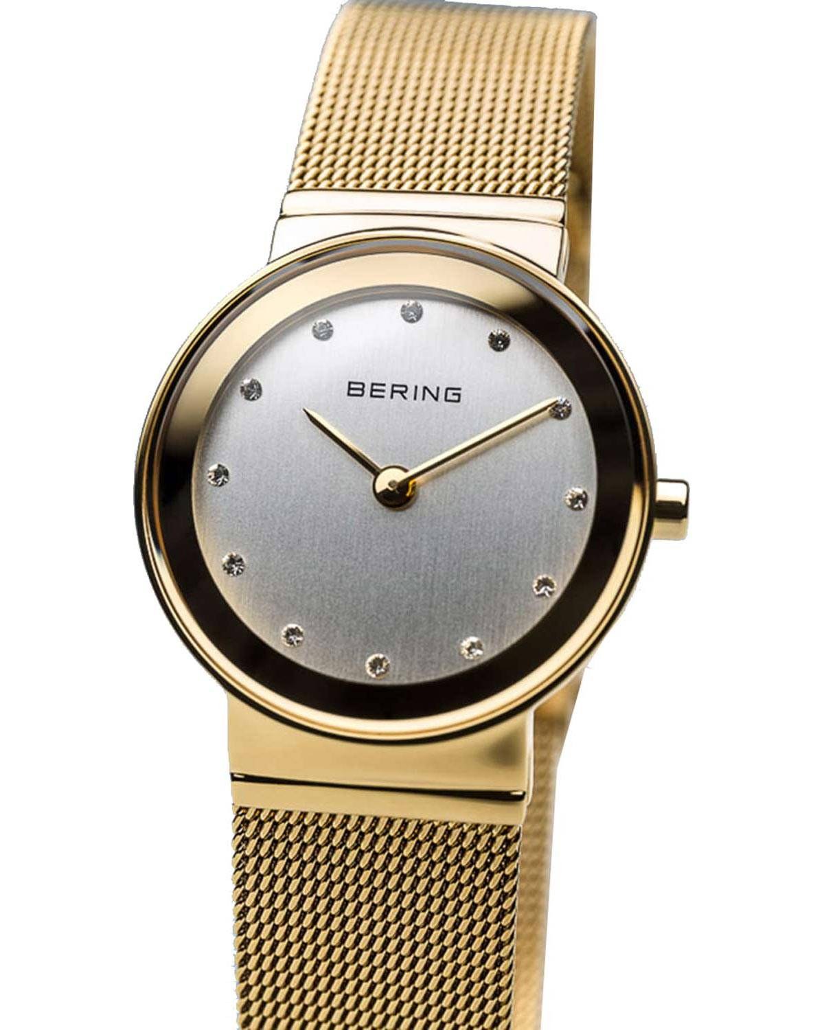 Γυναικείο ρολόι BERING Classic με χρυσό μπρασελέ από ατσάλι και κρύσταλλα