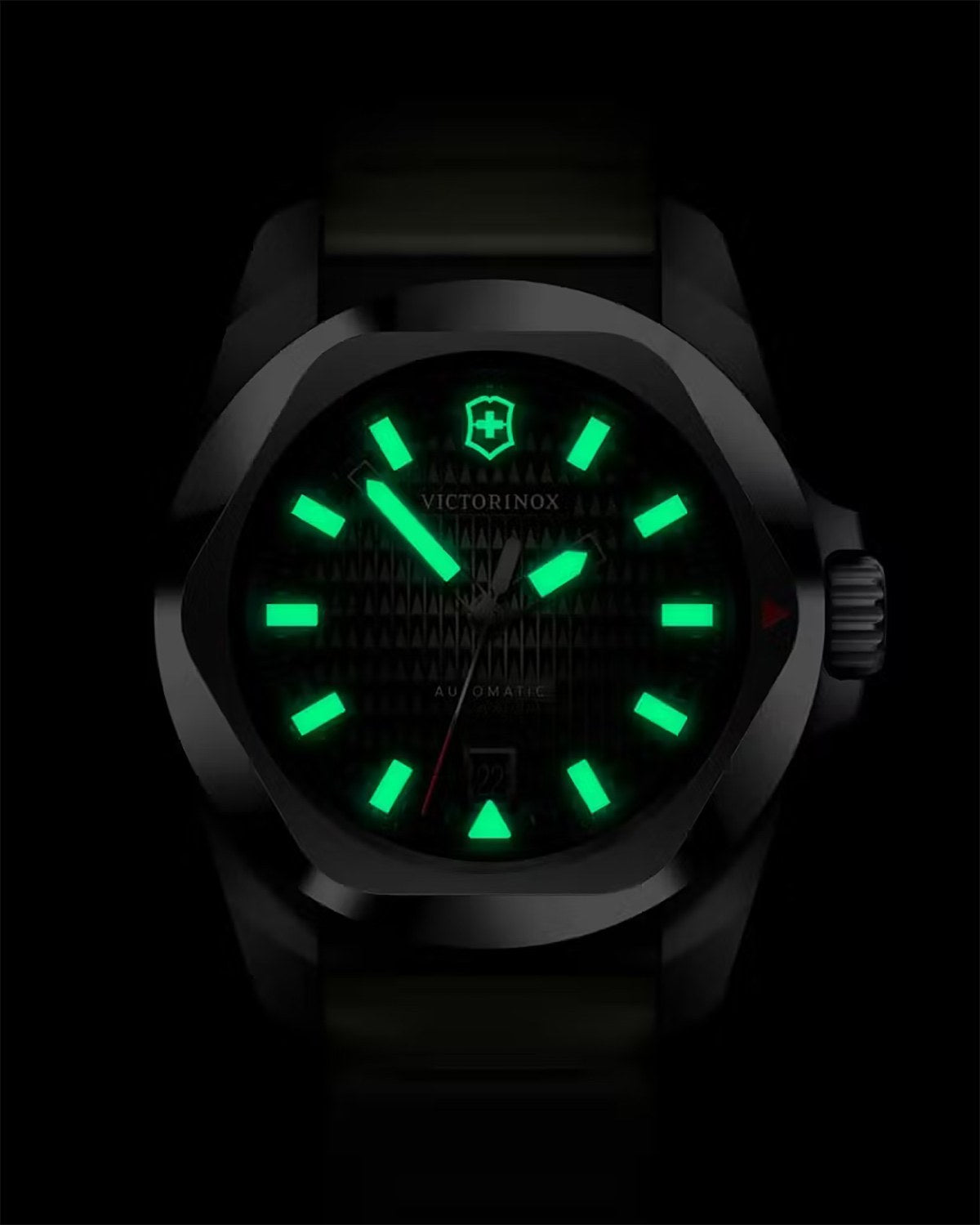Ρολόι VICTORINOX I.N.O.X. Automatic Green Rubber Strap Gift Set