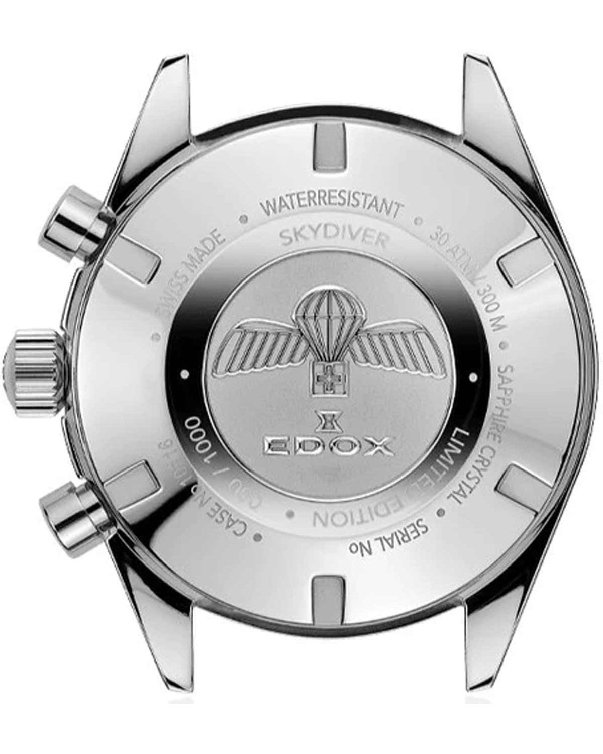 Ρολόι EDOX Skydiver Chronograph Silver Stainless Steel Bracelet Limited Edition
