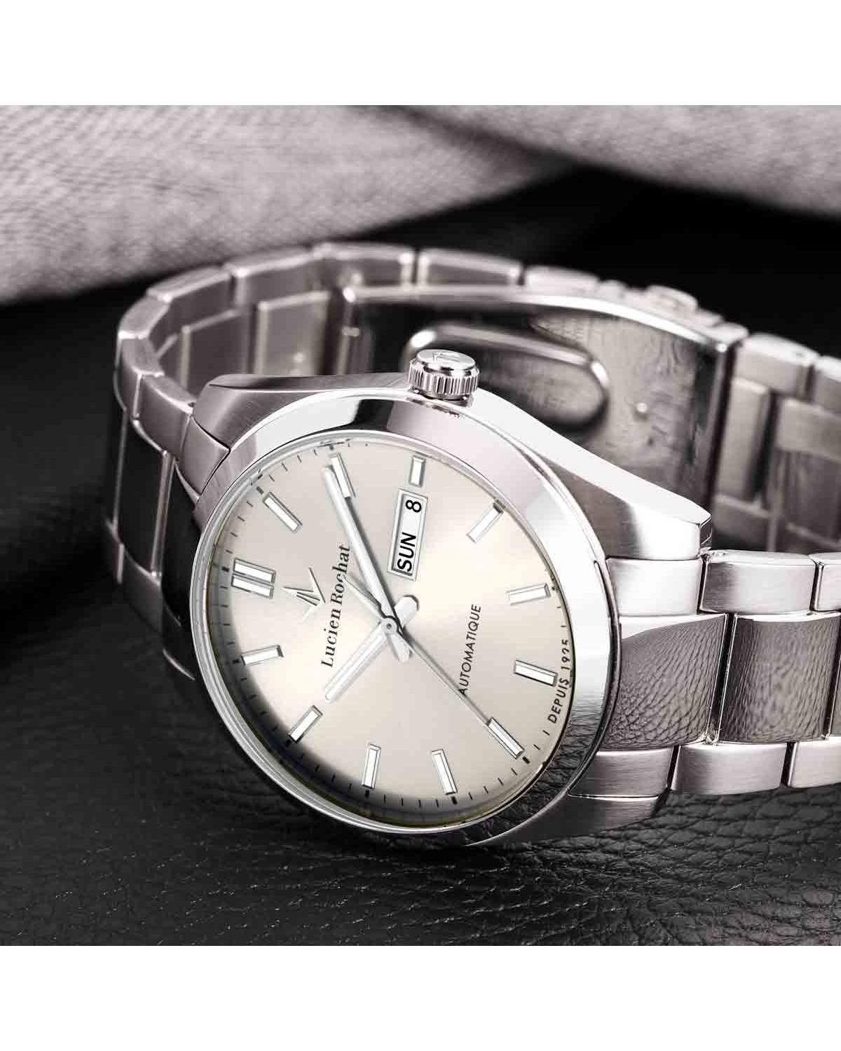 LUCIEN ROCHAT Leman Automatic Silver Stainless Steel Bracelet