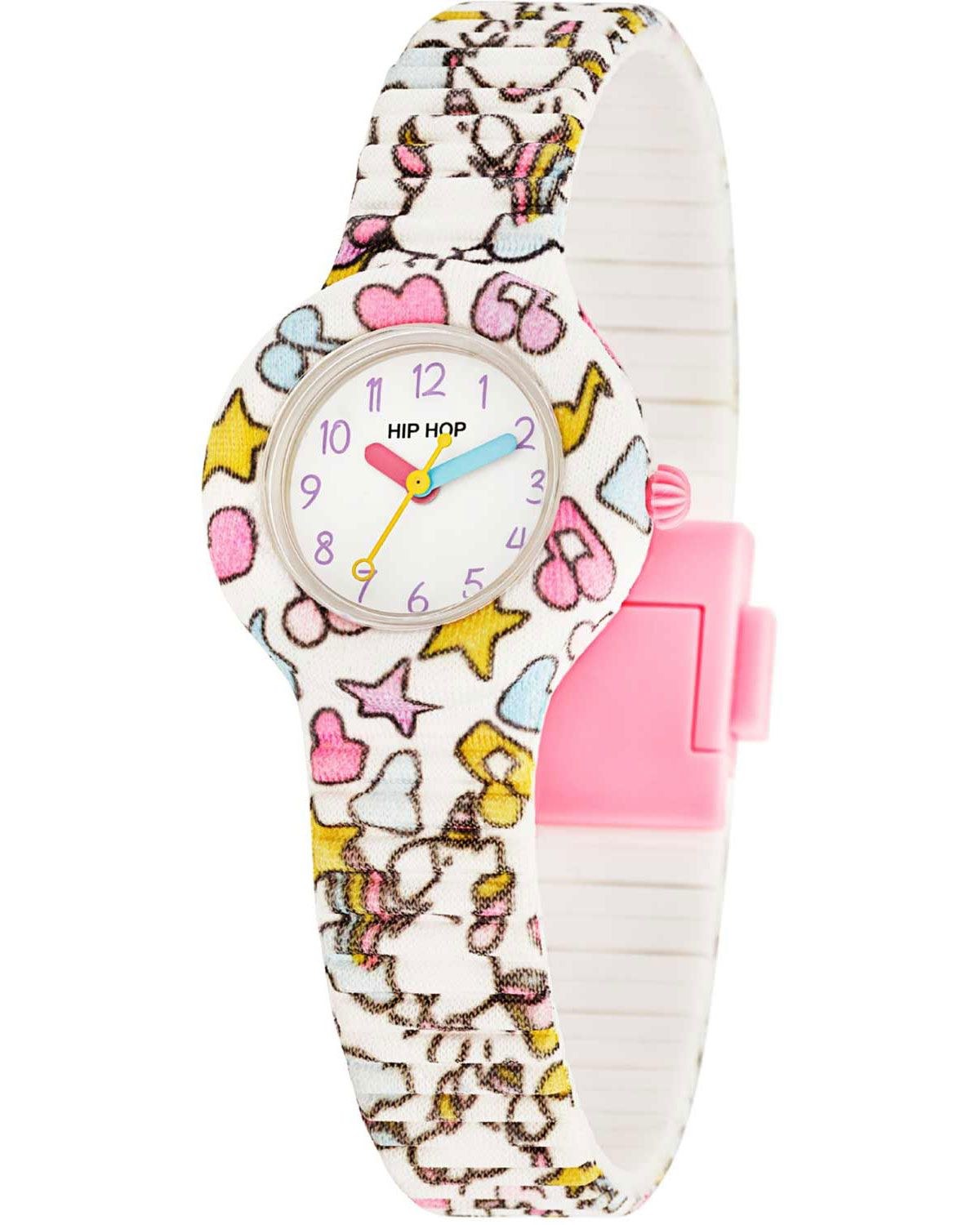Ρολόι HIP HOP Kids Fun Rainbow & Unicorn White Combined Materials Strap