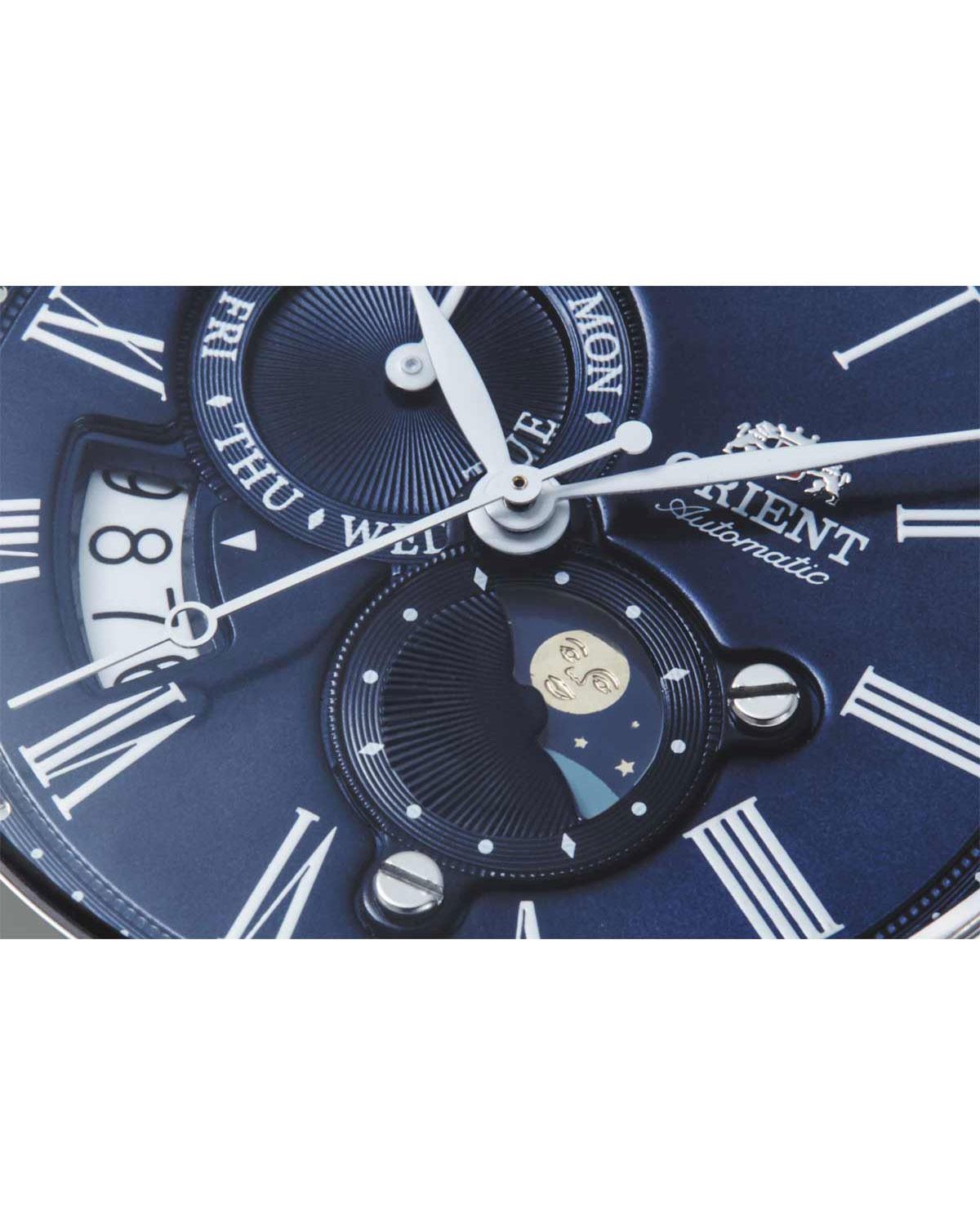 Ρολόι ORIENT Classic Sun and Moon Automatic Blue Leather Strap
