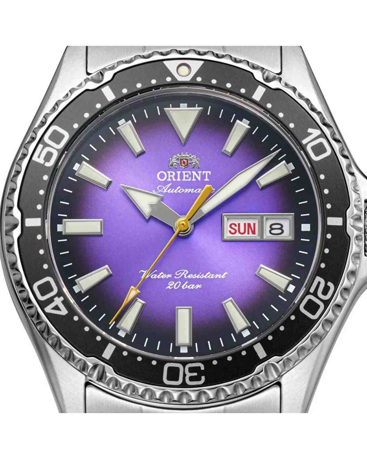Ανδρικό ρολόι ORIENT Mako V αυτόματο με ασημί μπρασελέ από ανοξείδωτο ατσάλι