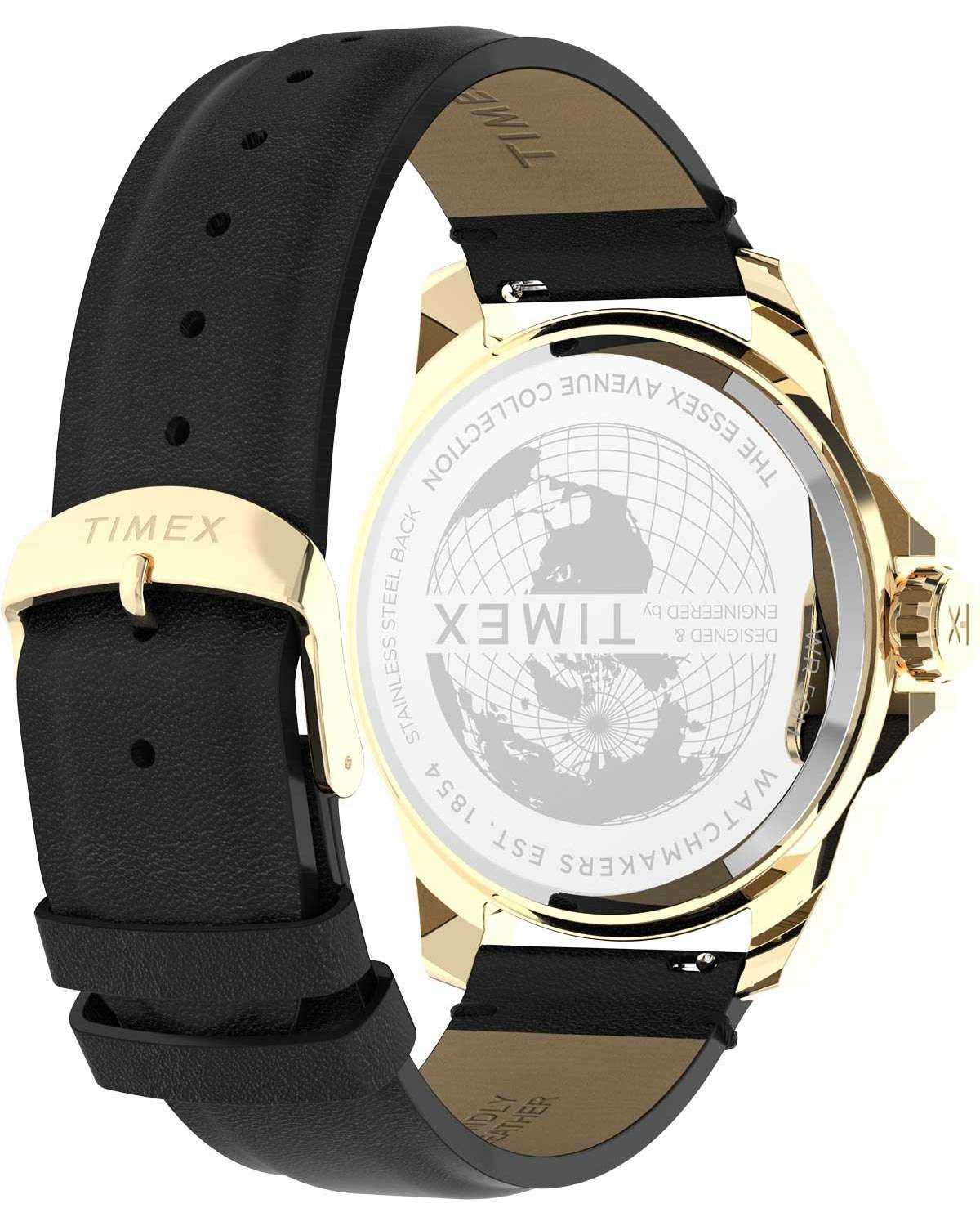 Ρολόι TIMEX Trend Essex Black Leather Strap