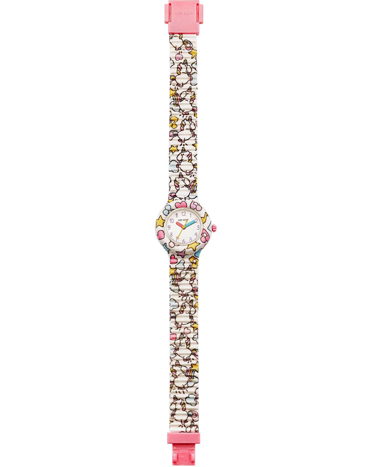Ρολόι HIP HOP Kids Fun Rainbow & Unicorn White Combined Materials Strap
