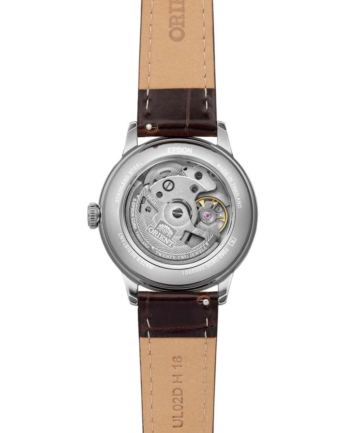 Ρολόι ORIENT Bambino αυτόματο με καφέ δερμάτινο λουράκι