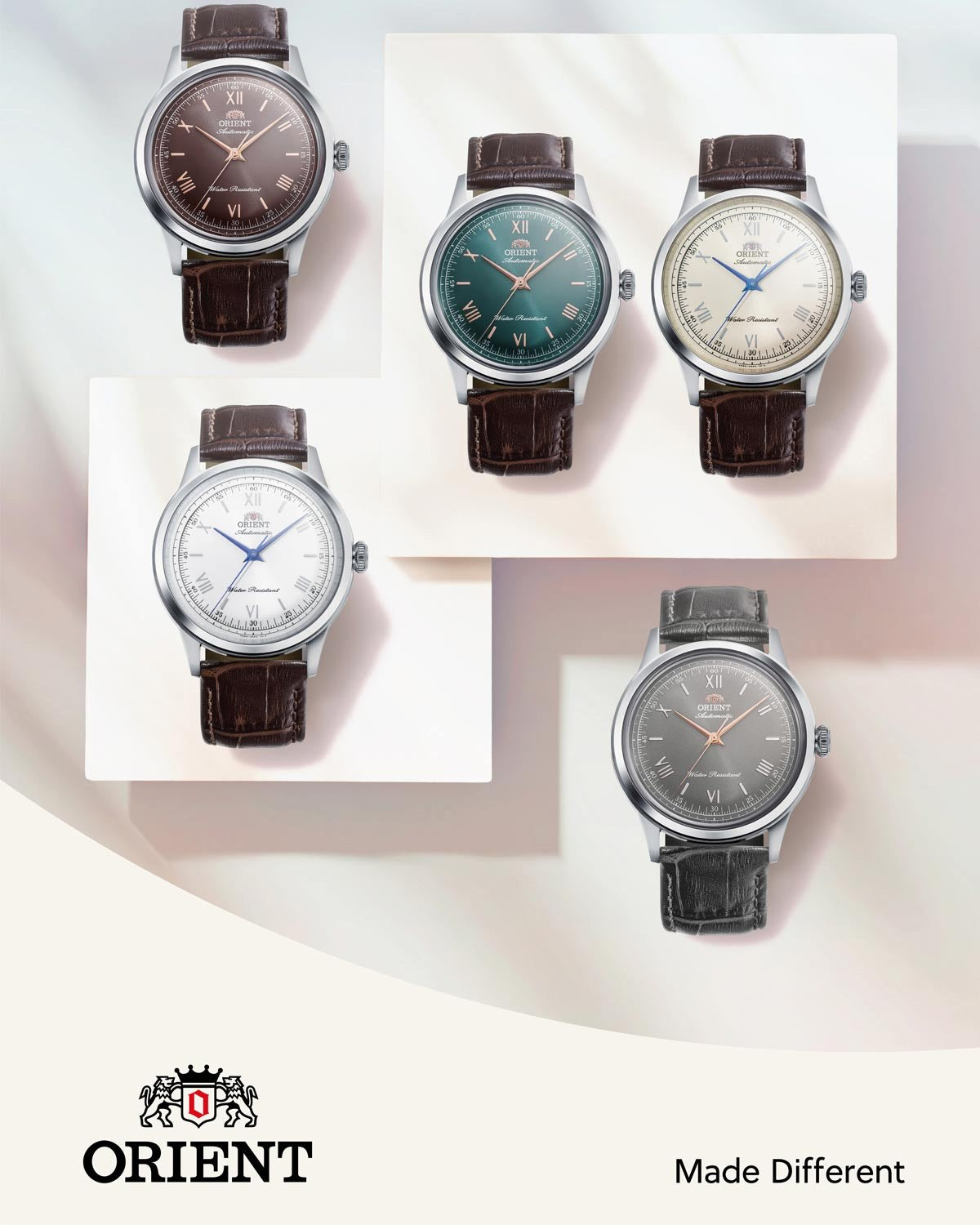 Ανδρικό ρολόι ORIENT Classic Bambino αυτόματο με καφέ δερμάτινο λουράκι