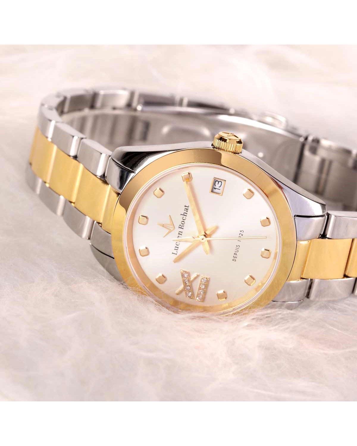 Ρολόι LUCIEN ROCHAT Madame Diamonds Two Tone Stainless Steel Bracelet