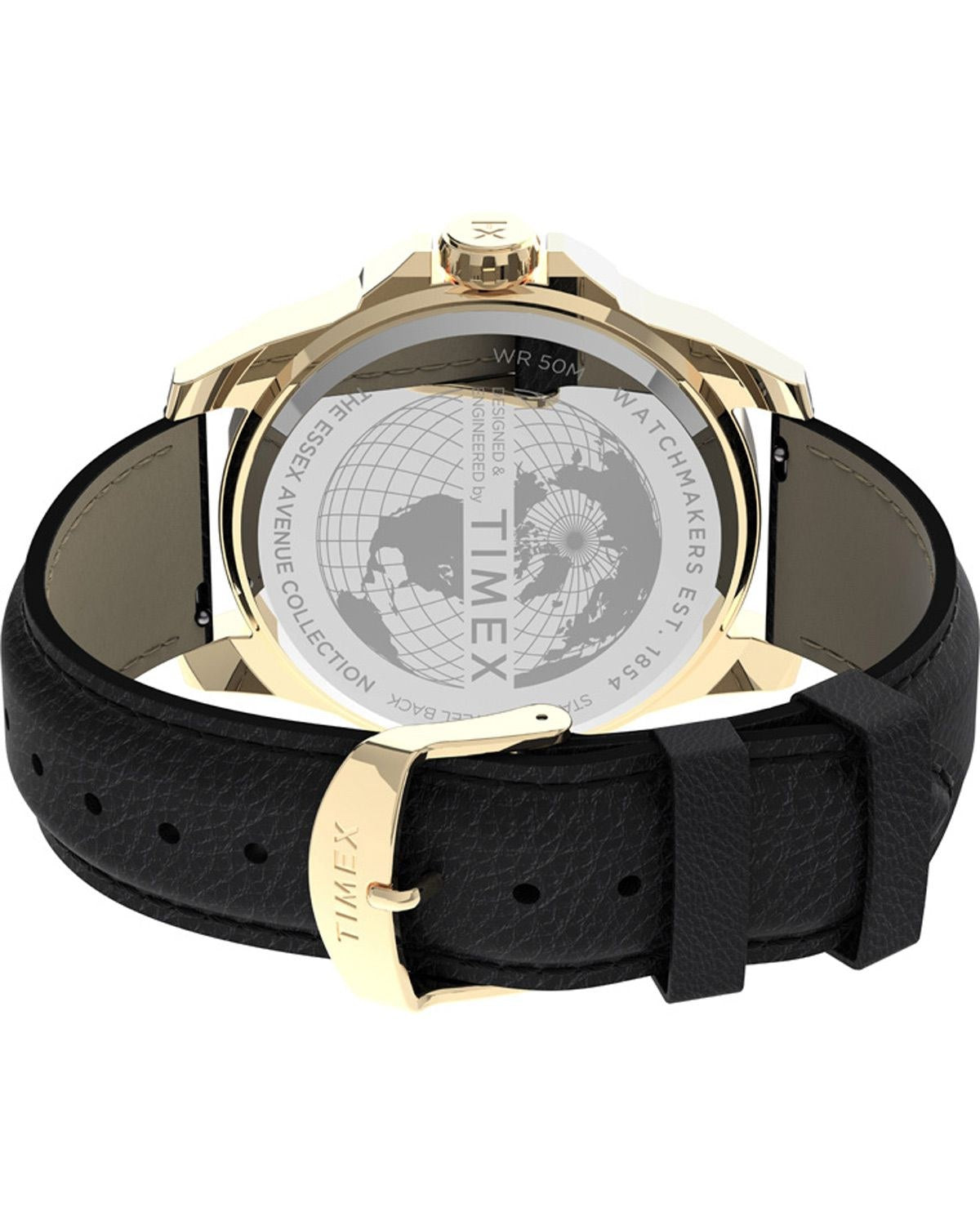 TIMEX Essex Avenue Black Leather Strap