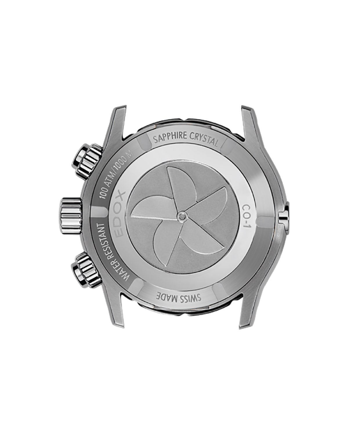 Ρολόι EDOX CO-1 Chronograph Black Rubber Strap