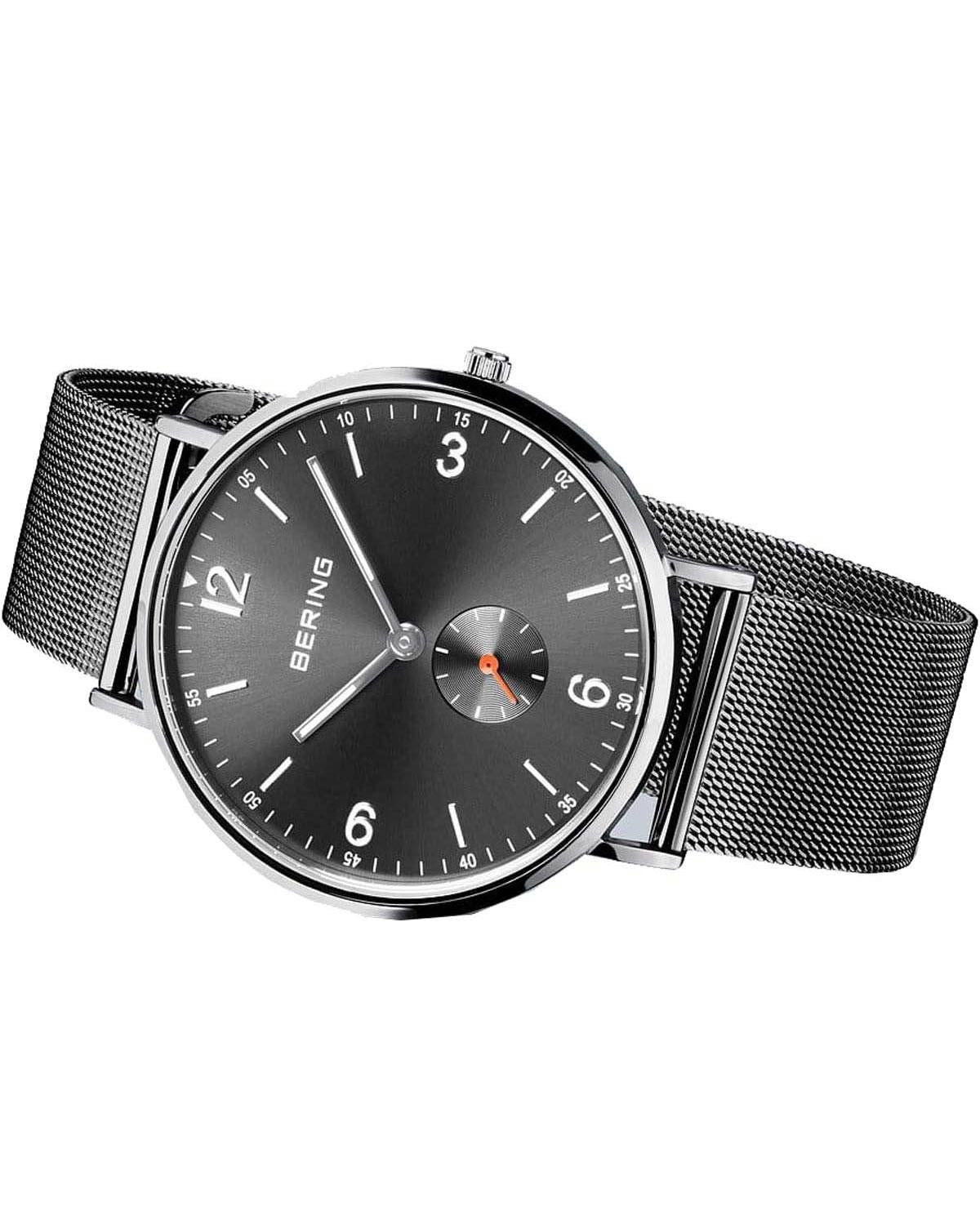 Ανδρικό ρολόι BERING Classic με γκρι μπρασελέ από ανοξείδωτο ατσάλι