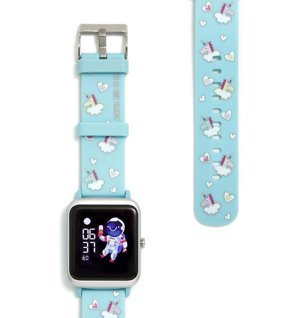 Agatha Ruiz De La Prada Smartwatch Unicorn Blue Bracelet