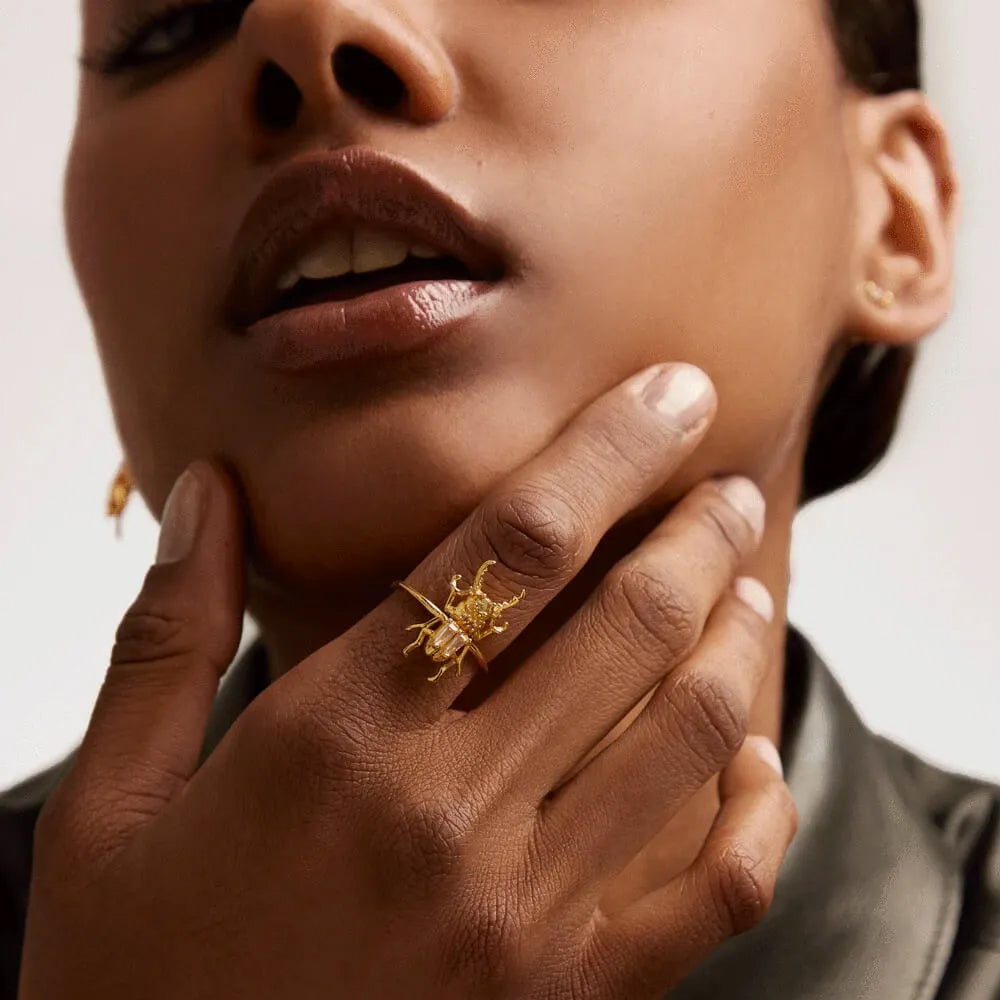 PD Paola Courage Beetle Gold Ring
