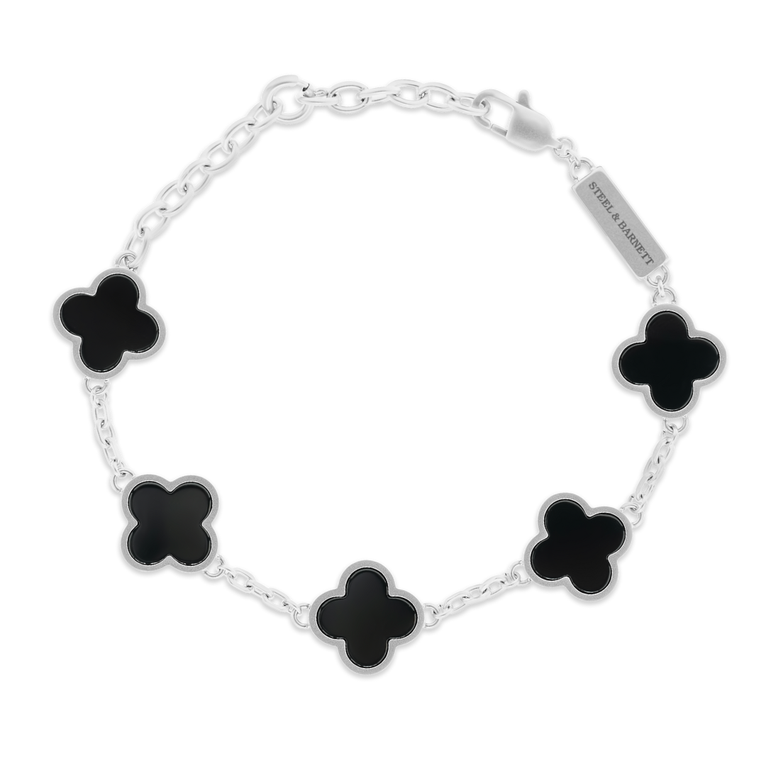 Steel & Barnett Clover Bracelet - Black Onyx
