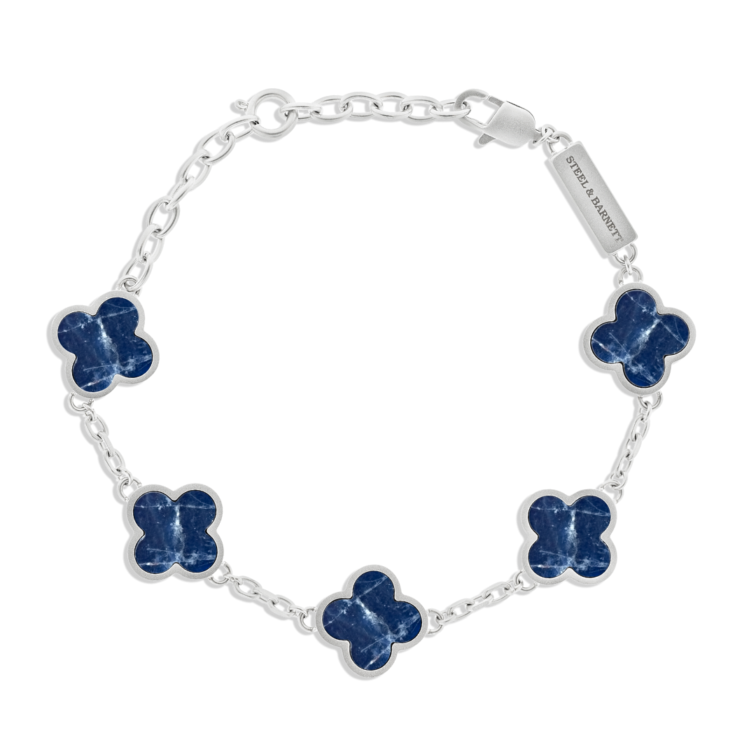 Steel & Barnett Clover Bracelet - Sodalite
