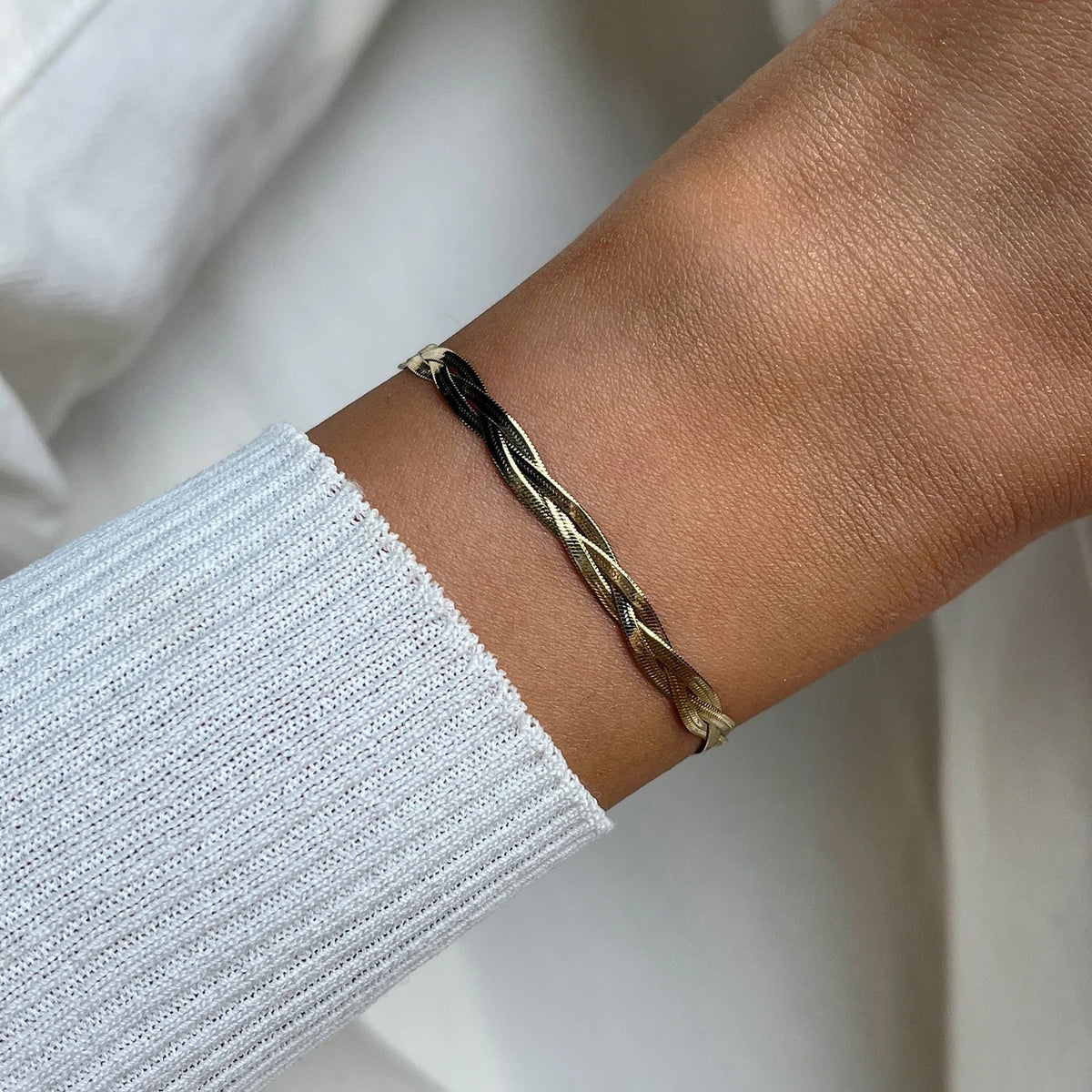 CLUSE Γυναικείο Βραχιόλι Élevé Braided Snake Χρυσό – CB13367