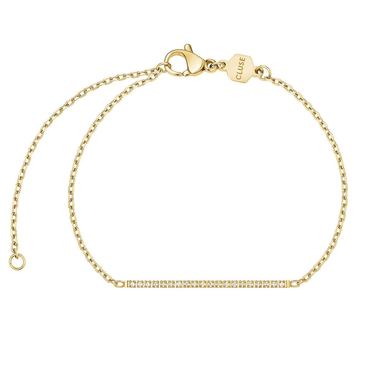 CLUSE Γυναικείο Βραχιόλι Élevé Flat Zirconia Chain Χρυσό με Λευκά Ζιργκόν – CB13383