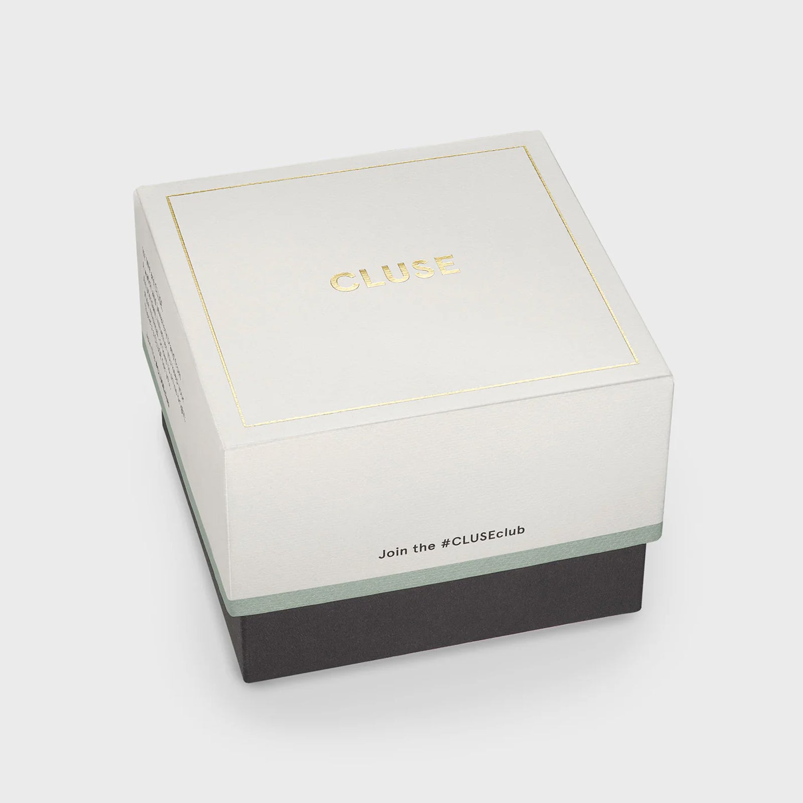 Cluse Gift Box Minuit Watch Mesh, White & Flat Snake Bracelet, Gold Colour