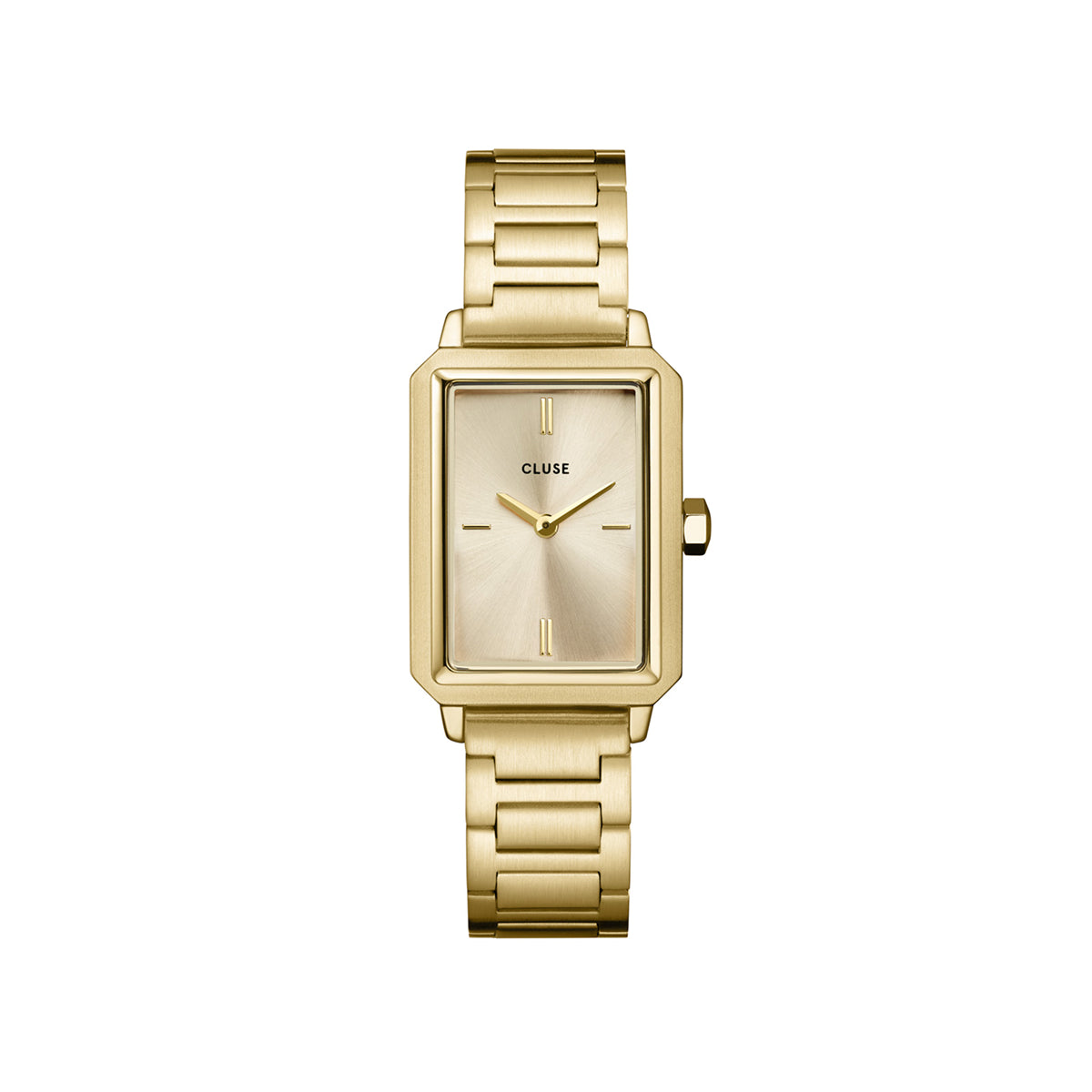 Gift Box Fluette Watch Steel & Double Chain Bracelet Full Gold Colour