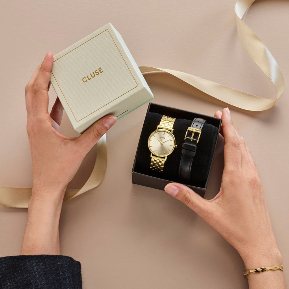 Cluse Gift Box Pavane Petite 2.0 Steel Watch Gold