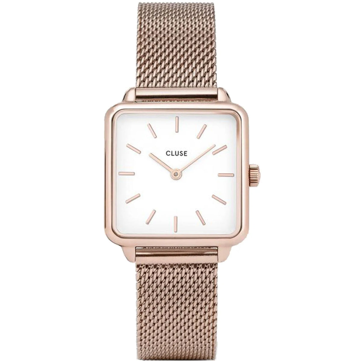 Cluse La Tétragone Rose Gold Mesh White