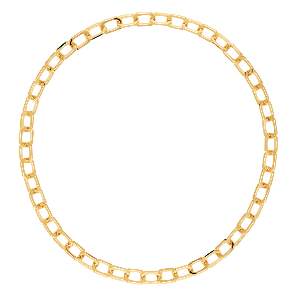 PDPaola Medium Signature Chain Gold Necklace