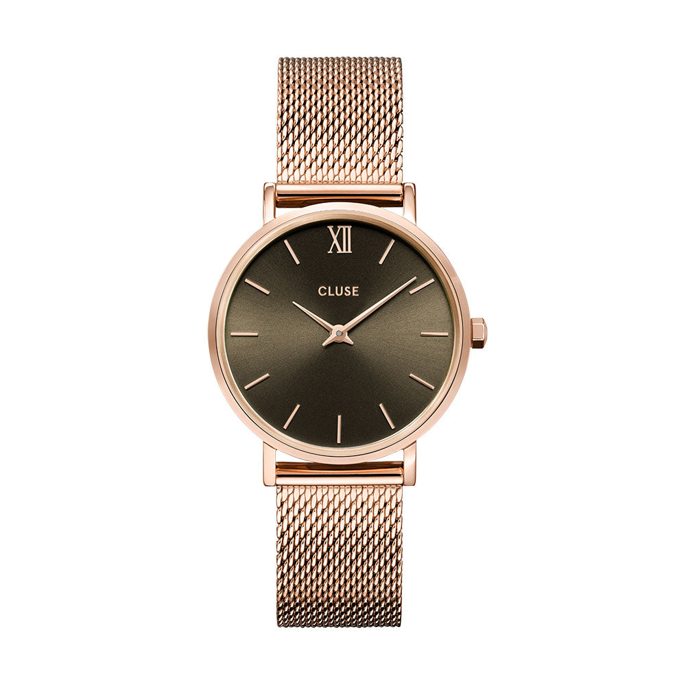 Cluse Minuit Mesh Grey Rose Gold Colour CW10207