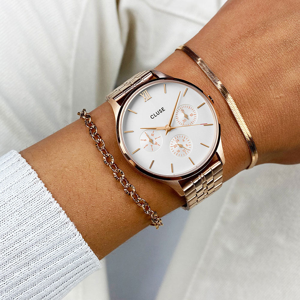 CLUSE Minuit Multifunction Steel Rose Gold Colour