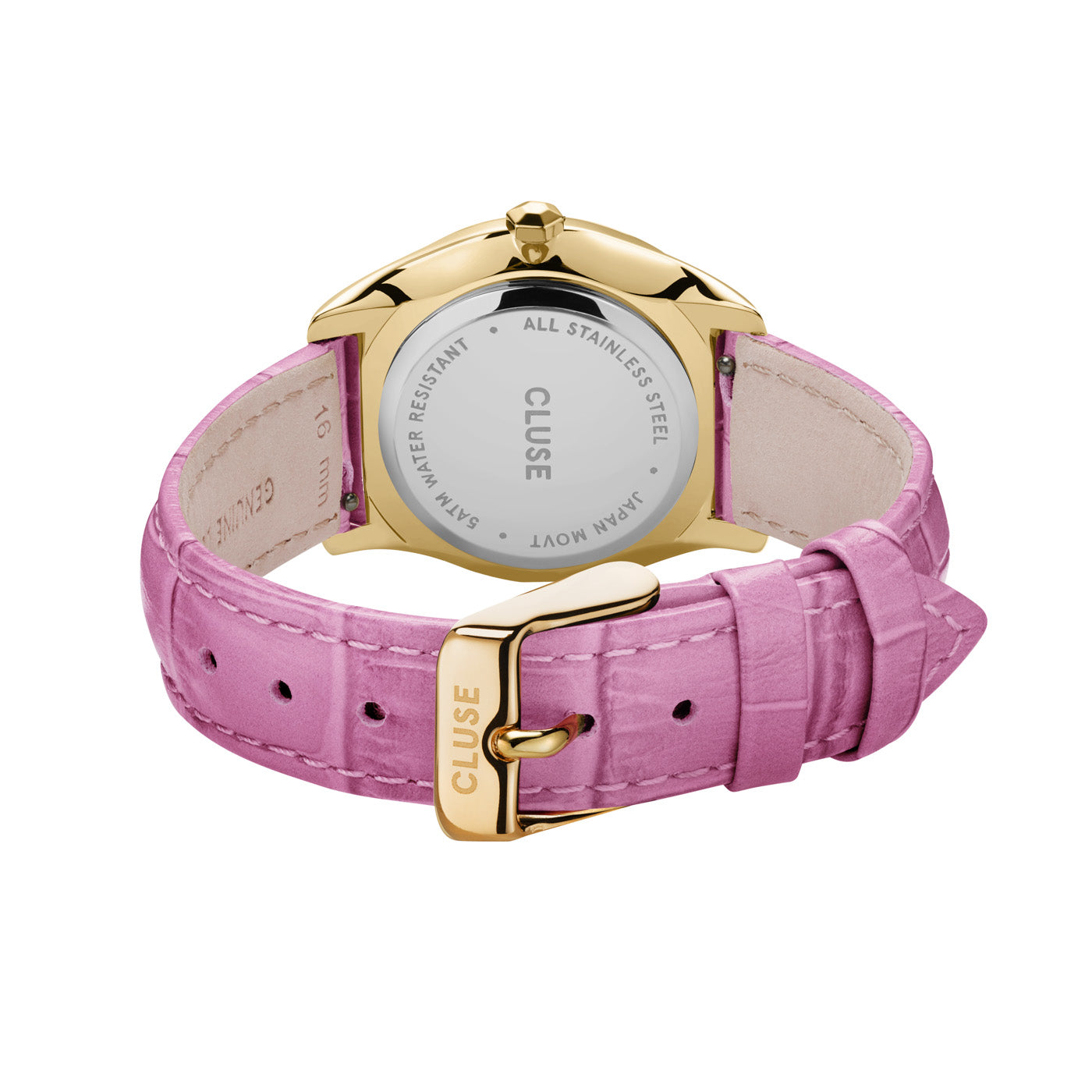 Cluse Féroce Petite Leather Croco Pink Gold Colour