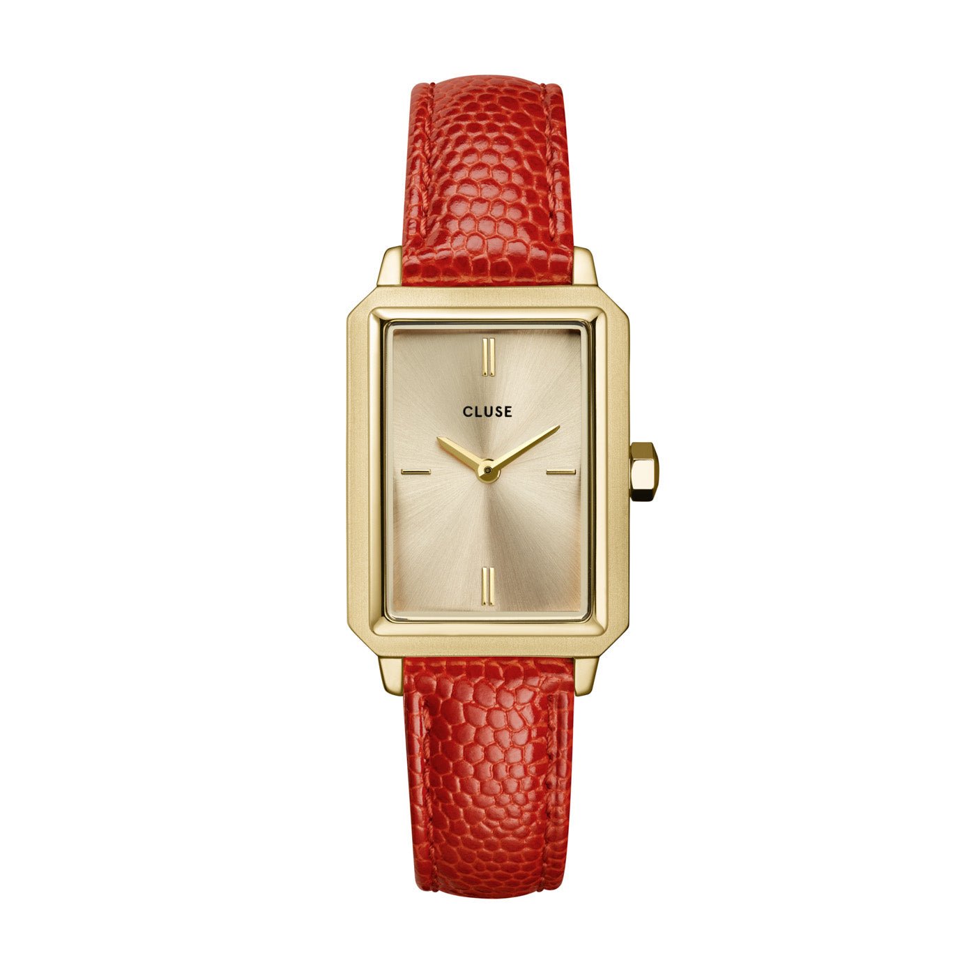 CLUSE Fluette Leather Coral Lizard Gold Colour