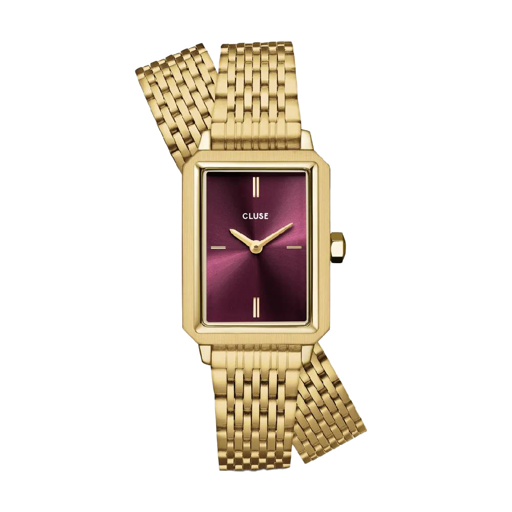 CLUSE Fluette Watch Double Steel Wine Gold Colour