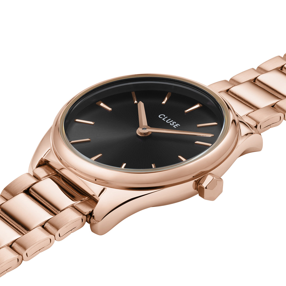 Cluse Féroce Mini Watch Steel, Black, Rose Gold Colour CW11703